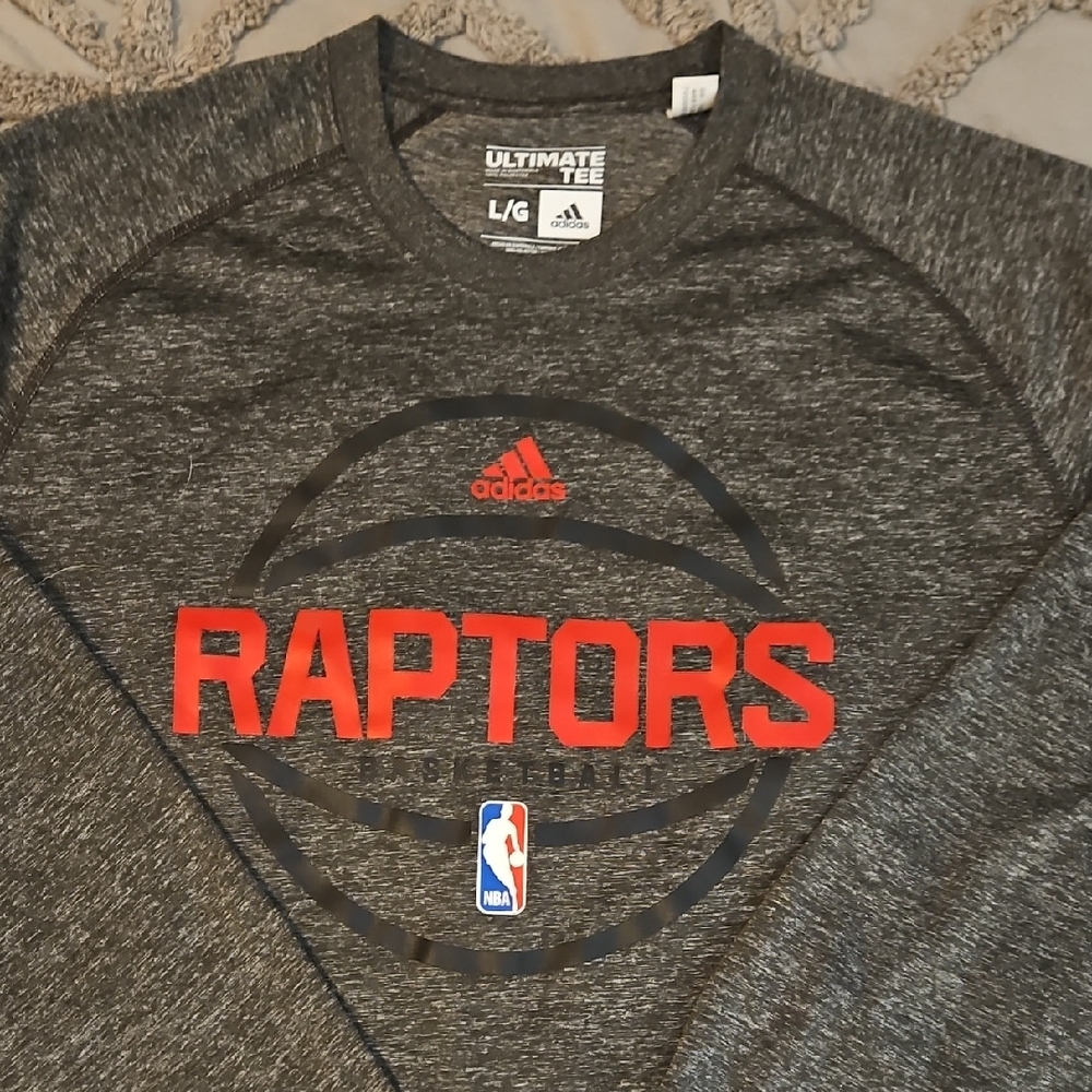Adidas Raptors Charcoal Long Sleeve Shirt